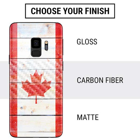 Canada Flag Light Wood Galaxy S9 Skin